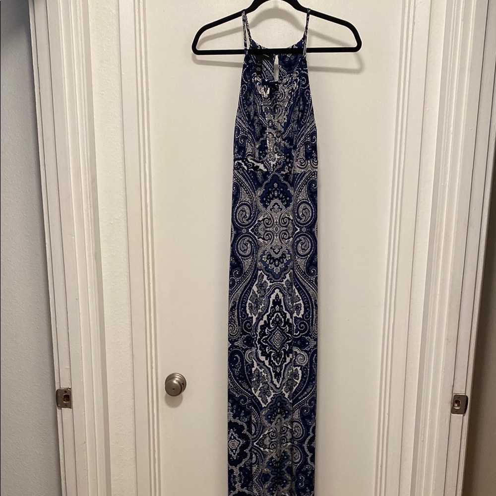 Dress INC International Concepts Blue Halter Maxi Sundress